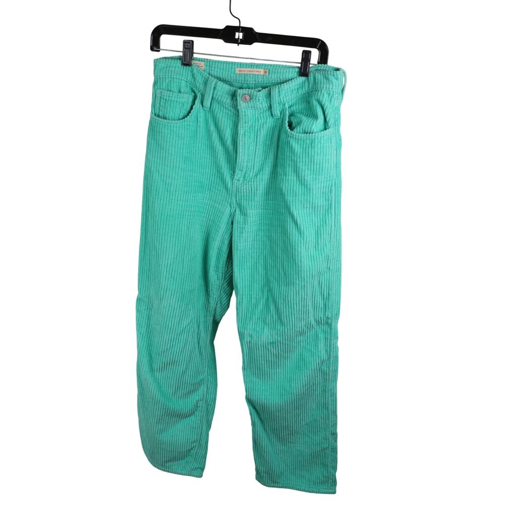 Levi’s Ribcage Straight Ankle Corduroy Jeans Bright Green Y2K Women’s 28
